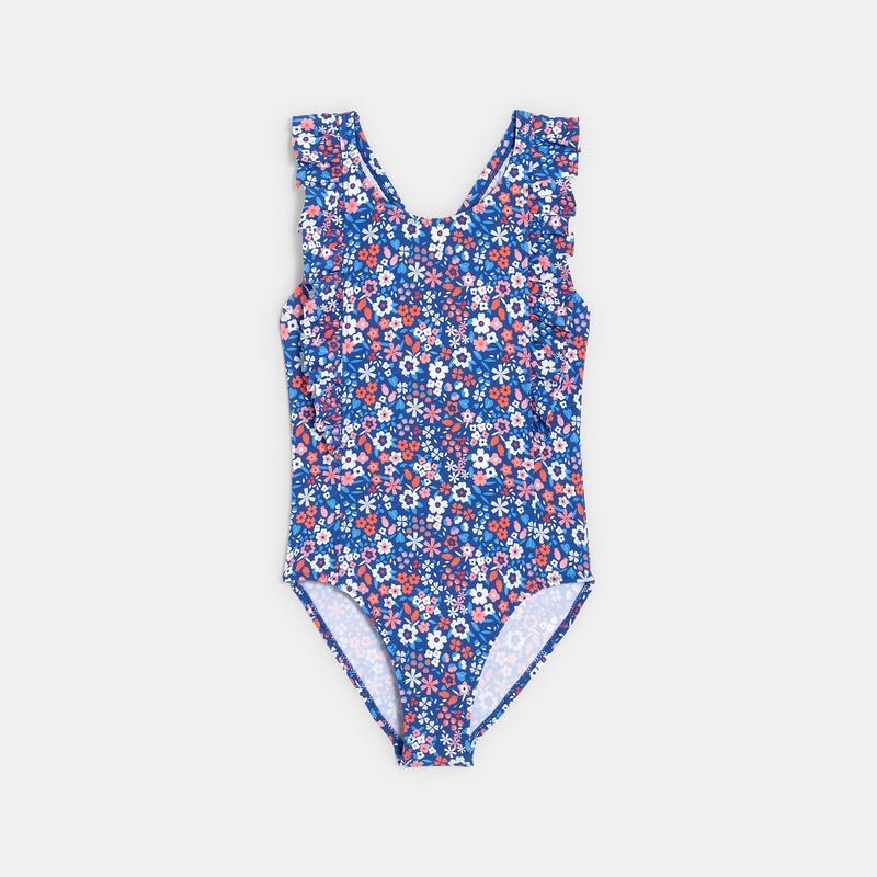 Girl printed one-piece swimsuit