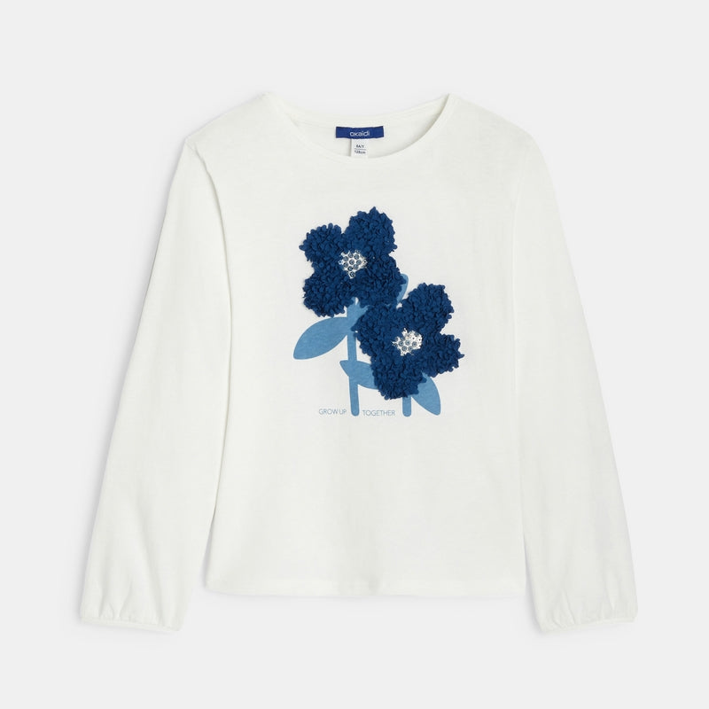 T-shirt with blue floral pattern girl