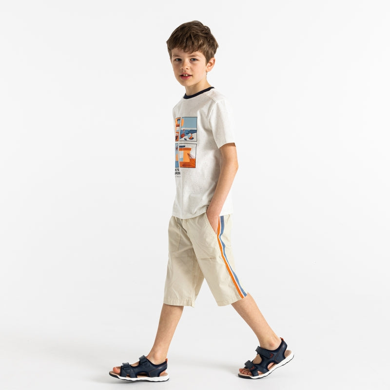 Canvas Bermuda shorts with child side stripes