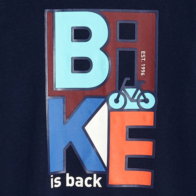 Long sleeve T-shirt pattern bike blue kids