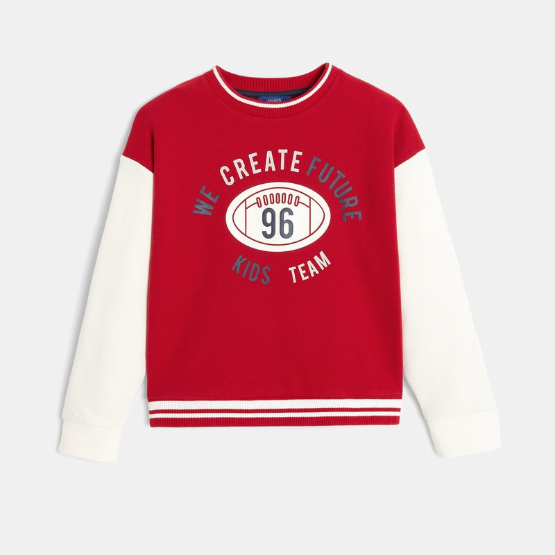 Red rugby style sweatshirt for kids
