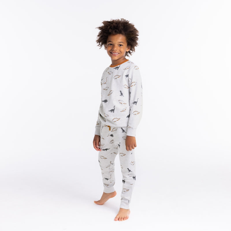 Two-piece jersey pyjamas with dinosaur motifs baby