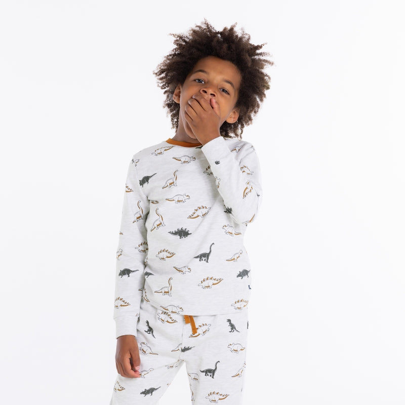 Two-piece jersey pyjamas with dinosaur motifs baby