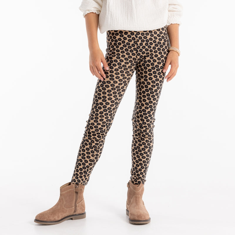 Ribbed leggings with leopard print brown girl