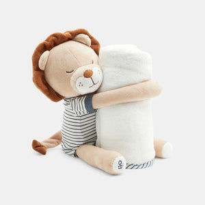 Striped lion cuddly toy and blanket