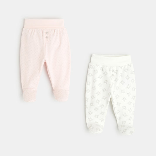 Jersey trousers with feet (pack of 2) babies