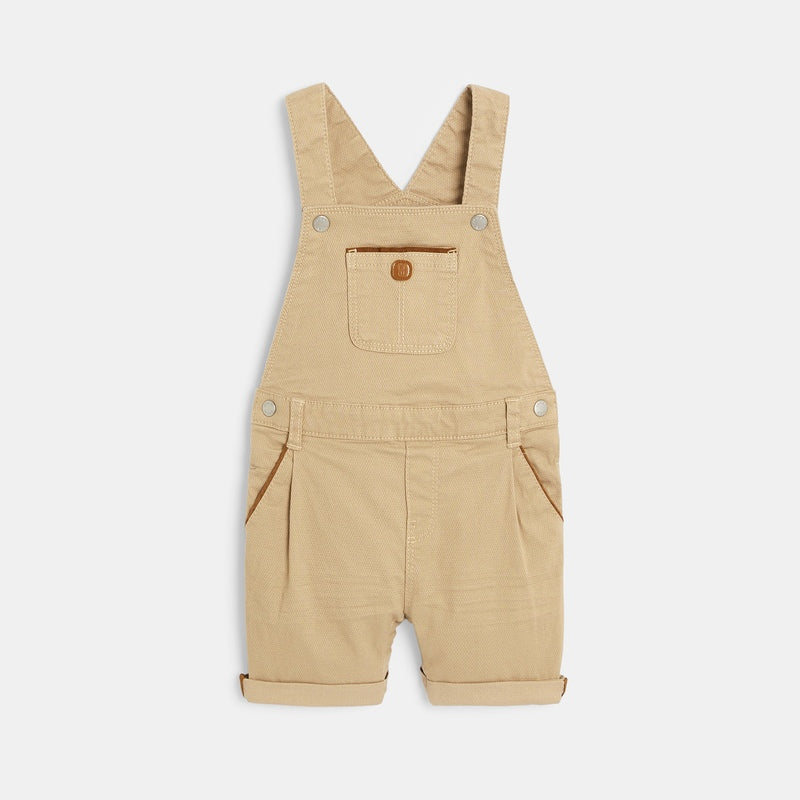 A complete set with short overalls and children's polo shirt