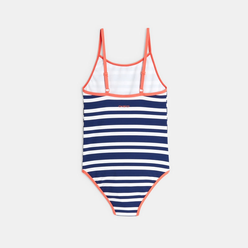 Girl's striped one-piece swimsuit