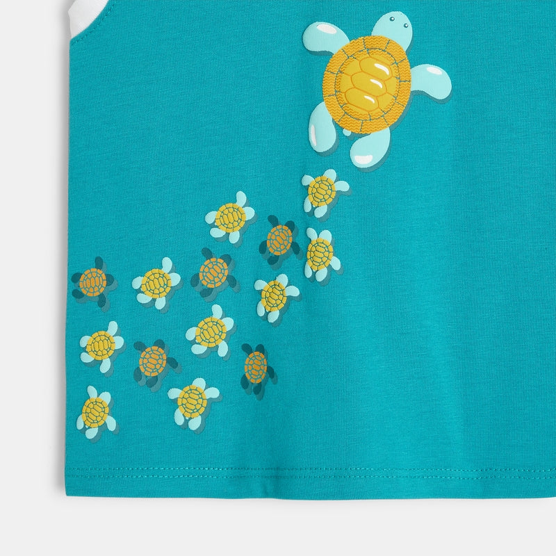 Tank top with baby turtle illustration