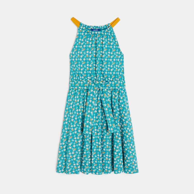 Printed dress with girl straps